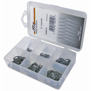 E Clip Assortment 90 Pieces 5 Sizes in 4-1/2x3" Plastic Kit