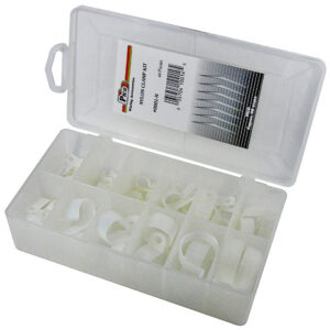 Nylon Clamp Assortment 44 Pieces 9 Sizes 1/8" to 1" in 7x4-1/2 Plastic Kit