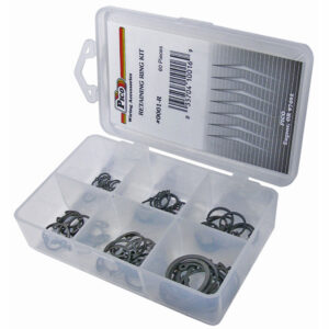 Retaining Ring Assortment 60 Pieces 6 Sizes in 4-1/2x3" Plastic Kit