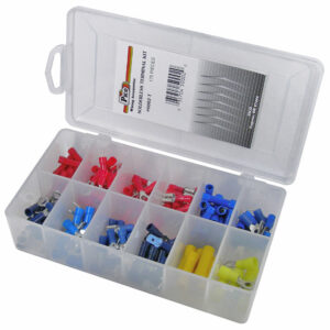 Solderless Terminal Assortment 175 Pcs 12 Sizes in 7x4-1/2 Plastic Kit