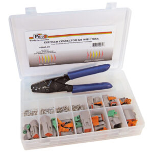 Deutsch Open Barrel Terminal Assortment 125 Poieces w/Tool 10-3/4x7" Plastic Kit
