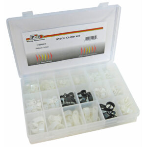 Nylon Clamp Assortment 140 Pieces 10 Sizes 1/8" to 1" in 10-3/4x7" Plastic Kit