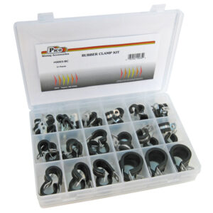 Rubber Insulated Clamp Assortment 51 Pcs 6 Sizes in 10-3/4x7" Plastic Kit
