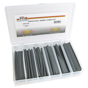 Single Wall Black Shrink Tube Assortment 54 6" Pieces in 10-1/2x7" Plastic Kit