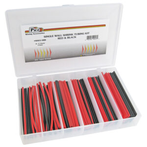 Single Wall Red & Black Shrink Tube Assortment 54 6" Pcs 10-1/2x7" Plastic Kit