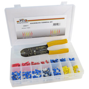 Solderless Terminal Assortment & Tool 230 Pcs 12 Sizes in 10-3/4x7" Plastic Kit