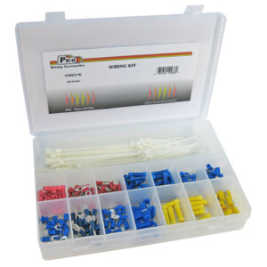 Wiring Assortment Terminals & Ties 226 Pcs 12 Sizes in 10-3/4x7" Plastic Kit
