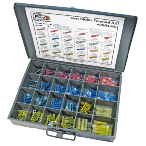 Heat Seal Terminals  192 pcs in 13"x9"x2" Metal Kit Drawer