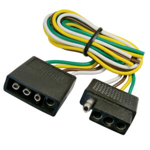 4-Way Molded Flat Shrouded Trailer Connector 18 AWG Wire Male & Female 25 pcs