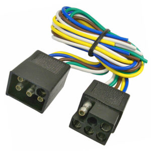 5-Way Molded Square Shrouded Trailer Connector 18 AWG Wire Male & Female 1 pc