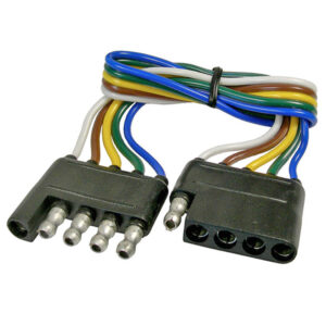 5-Way Molded Flat Trailer Connector 16 AWG Wire Male & Female 25 pcs