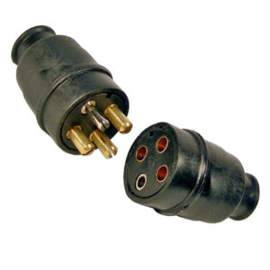 4-Pole Round Plastic Trailer Connector  20 Amp Polarized Plug  1 set