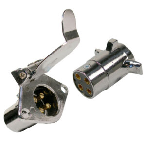 4-Pole Metal Male Plug & Female Socket Trailer Connector 20 Amp 1 set