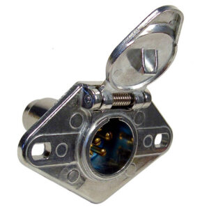 6-Pole Metal Female Trailer Connector Socket Chrome Plated Die Cast 35 Amp 1/pk