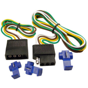 4-Way Flat 5' Trailer Wiring Kit Female 4' Lead & Male 1' Lead 18ga Wire  1 set