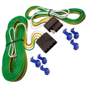 4-Way Flat 24' Trailer Wiring Kit  Female 4' & 18"   Male 20' & 18" 18ga  1/pk
