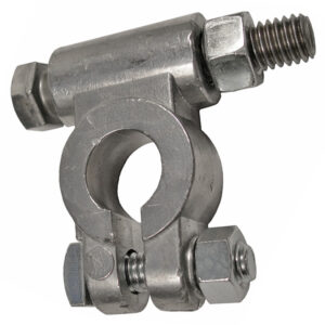 Military Style Top Post Battery Terminal  2-1/2" Extended 3/8" Bolt  1ea Pos/Neg