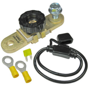 Side Mount Battery Disconnct Fused ByPass 1/4 Turn Disconnct 12V 125A Brass 1/pk