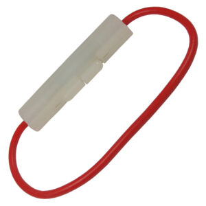 20 AMP Fuse Holder 14ga Red Wire With 20 Amp Fuse  1 pc