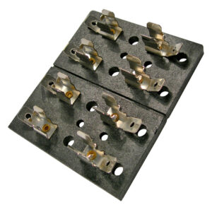 4 Gang Fuse Block For AGC & SFE Glass Fuses 30 Amp  .250" Male Tabs  1 pc