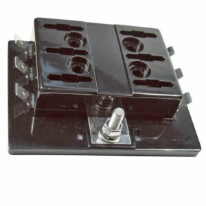 Fuse Block For 6 ATC/ATO Blade Fuses 1/4" Tabs 25A/Circuit Max 150 Amp 1 pc