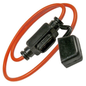 ATM/Mini Fuse Holder With Dust Cap 16ga Orange Wire 10 AMP (No Fuse)  1 pc