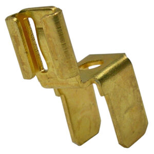 Brass .250" Double Male/Single Female Chair Receptacle Terminal 1/pk
