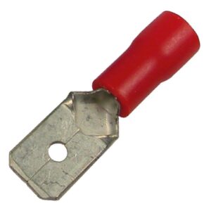 22-16 AWG Flared Vinyl Insl Tin-Plated Copper Butted Seam .110" Male 18/pk