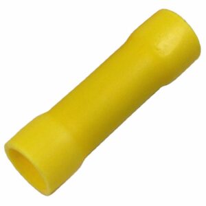 12-10 AWG Flared Vinyl Insltd Tin-Plated Copper Butted Seam Butt Connctr 100 pcs