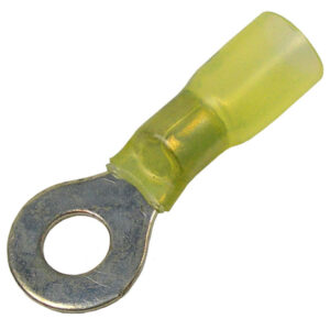 12-10 AWG Crimp & Heat Shrink Brazed #10 Ring w/Adhesive Lined Sleeve  100 pcs