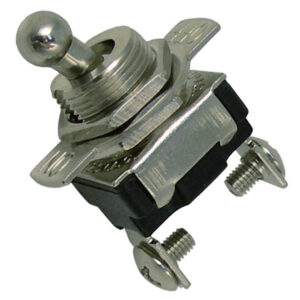On-Off Toggle Switch SPST Ball Hndle Indicator Plate 1/2" Mt Hole 12V 10A 1 pc