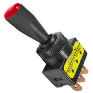 On-Off Toggle Illuminated LED Red SPST Switch 1/2" Hole 1/4" Tabs 12V 10A 1 pc