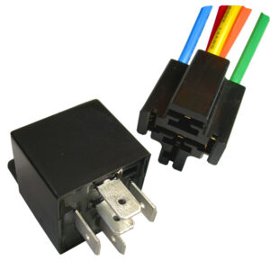 Change-Over Relay & Pigtail 5 Pin SPDT w/Resistor & Bracket 12V 30-40 Amp 1 set