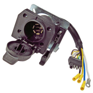 Trailer Adapter 7-Way RV Blade Female Socket With 4-Way Flat Male & Female