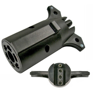 Trailer Adapter 7-Way RV Blade Male Plug With 4-Way Flat Female