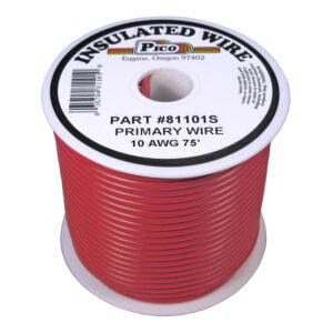 10 AWG Red Primary Wire Copper Stranded Conductor With PVC Jacket 75ft Spool