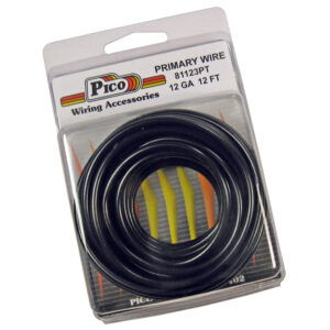 12 AWG Black Primary Wire Copper Stranded Conductor With PVC Jacket 12ft/pk