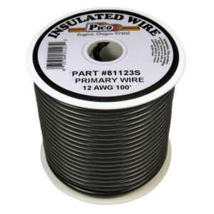 12 AWG Black Primary Wire Copper Stranded Conductor With PVC Jacket 100ft Spool