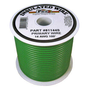 14 AWG Green Primary Wire Copper Stranded Conductor With PVC Jacket 100ft Spool