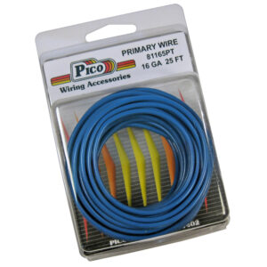 16 AWG Blue Primary Wire Copper Stranded Conductor With PVC Jacket 25ft/pk