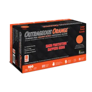 Outrageous Orange Nitrile Gloves per Case