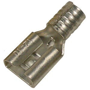 12-10 AWG Uninsulated .250" Female Butted Seam Tin-Plated Brass  500 pcs