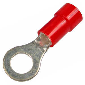 8 AWG Red Insulated Tin Plated Copper Brazed 1/2" Ring 1/pk