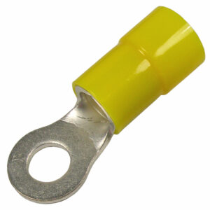 4 AWG Yellow Insulated Tin Plated Copper Brazed 1/2" Ring 8 pcs