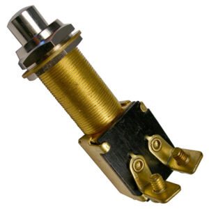Brass Push-Button Momentary On Start/Horn Switch 5/8" Hole 2 Screws 12V 15A 1 pc