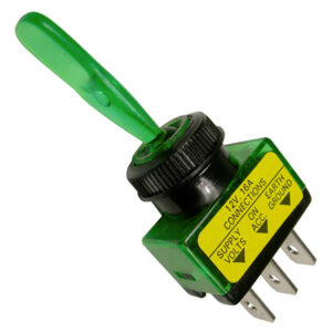On-Off Toggle Illuminated Green Switch SPST 1/2" Mnt Hole 1/4" Tab 12V 16A 1 pc