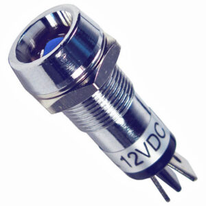 Indicator Light Illuminated LED Blue 1/2" Mount Hole 1/4" Tabs 12V 15A 1 pc