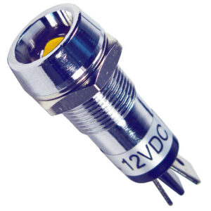Indicator Light Illuminated LED Amber 1/2" Mount Hole 1/4" Tabs 12V 15A 1 pc