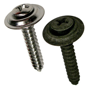 #10 x 1" Black Trim Screw With Counter Sunk Washers 15 pcs