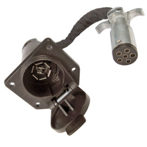 Trailer Adapter 7-Way RV Blade Female Socket With 6-Way Pin Male Plug